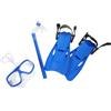 Alasum Set Attrezzatura Snorkeling per Adulti Maschera Subacquea in PC e Pinne in Tpr Blu, Boccaglio in Pvc Anti-ritorno Acqua, per Nuoto e Esplorazione Subacquea