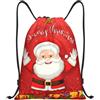 Pidgazdfgv Buon Natale. Zaino con coulisse Sport Palestra Sackpack Mesh Tasche Water Resistant String Bag Donne Uomini, Nero , S, Classico