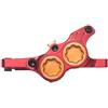 PMAGSYQ Pinza Freno a Disco Idraulico per Bicicletta a Montaggio Piatto per Bici 4 Pistoni per Mountain Bike da Strada con Barra Piatta(Red)