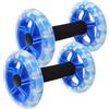 Holibanna Rullo Fitness Addominale a Doppia Ruota Impugnature Antiscivolo Blu | Pp e Pvc, Struttura Leggera e Stabile, per Donna e Uomo, Allenamento Mirato