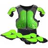 Pegciuho Armatura Bambini Set Antiurto Protezioni Torace Schiena Ginocchia Elbows Confort Resistente per Attività Estreme Adatto a Bambini Pattinaggio Bicicletta Corsa Attività Sportive , Verde