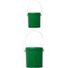 EXHUMKY 2 Pezzi Secchio da Pesca in Plastica Verde, Leggero Manico | Contenitore Esche Vive, Secchiello Coperchio per Pastura, Contenitore da Carpfishing