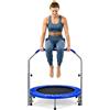 ZephPerton Trampolino Pieghevole Per Adulti Da 101 Cm, Rebounder Da Interno Con Maniglia Regolabile Su 4 Livelli, Copertura Imbottita Di Sicurezza E Comoda Borsa Per Il Trasporto, Trampolino Per Esercizi E