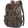 Wswqop Zaino da Viaggio in Tela Cerata Zaino Borsa Sacca Rucksack con Chiusura a Coulisse Esterne con Fibbie Spallacci Regolabili E Manico Costruzione, Array, Grigio Scuro