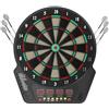 ARBGO Bersaglio elettronico, innovativa macchina per freccette con 6 freccette e 24 testine | Bersaglio elettronico con 6 freccette morbide, 27 giochi e 243 varianti, display LCD, ricaricabile, per 1-16 giocatori
