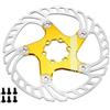 PMAGSYQ Disco Freno per Bicicletta 140mm 160mm 180mm 203mm Rotori Freno a Disco a 6 Fori Adatti per Freno a Disco Idraulico Shimano(180mm Golden)
