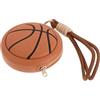 Abaodam Portamonete in Pvc a Forma di Pallone da Basket Marrone