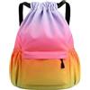 Stxdynjy Zaino Sport Basket Sacca Palestra Borsa Gym Zainetto Coulisse Impermeabile Idrorepellente in Nylon con Ampio Scomparto E Tasca Frontale Protetta, Array, color to 6