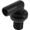 WESIEVYA Raccordo di Scarico Marino a 90° Passascafo in Plastica Nera, per Pompa di Sentina e Scafo, per Yacht e Troppo Pieno Baitwell, 6,30x6,00x3,60cm