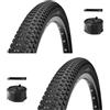 WHEELO Set di 2 pneumatici per mountain bike, 66 x 5 cm, pieghevoli, ad alte prestazioni, resistenti all'usura e coppia di camere d'aria con leve per pneumatici per MTB e fuoristrada
