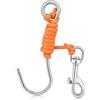 Joyzan Scuba Diving Reef Hook, Gancio per Immersione Subacquea Doppio Acciaio Inossidabile con Cordino Spiralato Accessori Sicurezza Spirale Lanyard Subacqueo Ganci Drift Linea Cave Dive Da Deriva Filo Clip