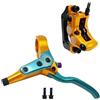 KUAWDON Freno a Disco Idraulico MTB 4 Pistoni 850mm 1700mm Pastiglie Freno Pressione Olio AM Morsetto Anteriore Posteriore per Bicicletta da Montagna(Gold LR Split-Type)