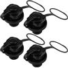 SHINEOFI 4 Pezzi Valvola di Gonfiaggio per Kayak e Canoe in PVC Nera | Tappo Aria Ottagonale, Accessori Molla e Filtro, Ricambio per Barca Gonfiabile