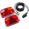 ETUKER Rimorchio Fanali Posteriori Kit, 12V Impermeabile Universale Rimorchio Luci Posteriori Kit, Con Spina 13 Poli 2 Pezzi 5,5m Di Lunghezza Cavo 5 Conduttori,Per RV/Autocarro/Trattore