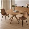 Dmora - Set di 2 sedie Pismo, Poltrona rivestita in velluto, Sedia da pranzo imbottita, Seduta per riunioni, 45x56h87 cm, Beige