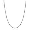 U7 Catenina Donna Nera Acciaio Inox a Graffetta da 1,8 mm, lungh.61+5cm