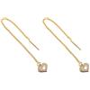 VLNET Vestopazzo orecchini pendenti micro catena con cuore e brillanti placcato in argento e oro.Lavorazione artigianale.Nickel tested.Taglia unica (catena cuore oro)