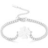 VASSAGO Bracciale da donna con quadrifoglio, in acciaio inox, con quadrifoglio, portafortuna, alla moda, idea regalo per le donne, Misura unica, Acciaio inossidabile, Nessuna pietra preziosa