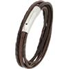 Simaru Braccialetto in Vera Pelle Intrecciata - Bracciale Unisex per Uomo e Donna - Chiusura in Acciaio Inox - Fatto a Mano in Germania - Elegante, Regolabile e Anallergico
