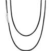 U7 Collana Uomo Caucciù Pelle Sintetica Catena Cordino Nero 2mm 51cm