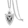 VASSAGO Collana vichinga in acciaio inox con ciondolo a forma di scudo Valknut con rune norrene e nodo celtico, mitologia norrena, amuleto per uomo e donna, Adjustable, Acciaio inossidabile, Nessuna