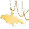 VASSAGO Jamaica Map Pendant Necklaces Gioielli in Acciaio Inossidabile Map of Jamaica Country Necklace Regalo per Le relazioni a Distanza per Le Donne, Le Ragazze, Gli Uomini