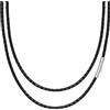 Simaru Collana in vera pelle, 3 mm, prodotta in Germania, elegante, durevole e con robusta chiusura a gancio a molla, per uomo e donna, 46cm - 3mm, Acciaio inossidabile Vera pelle acciaio