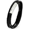 Simaru Braccialetto in Vera Pelle Intrecciata - Bracciale Unisex per Uomo e Donna - Chiusura in Acciaio Inox - Fatto a Mano in Germania - Elegante, Regolabile e Anallergico