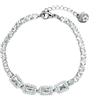 VLNET Bracciale tennis argento e oro con zirconi. Bracciale Tennis Uomo e Donna in Acciaio con Pietre.Estensore Regolabile Anallergico Modello Unisex.Ottima Idea regalo (zirconi rettangolari)