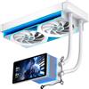 TZMRIT PF240 Aio Water Cooling 240mm with 5.5 Inch LCD Magnetic Screen Display,ALL-IN-One ARGB Infinity Mirror 2000RPM PWM Fan,for AM4/AM5& Intel LGA1851/1700 (WH)