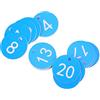 Joyzan Etichette Numerate Incise, Numeriche Appese Etichetta Fattoria Portachiavi Identificative Plastica Numero Inciso Targhette Numerate per Identificativo Sistema Armadietto Codificato (1~20 Blu)