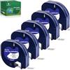 YUANQIMM Nastro per Etichette Yuanqimm 12mm x 4m Compatibile per Dymo LetraTag 91220 91200 S0721510 Nero su Bianco Paper White Etichettatrice per Dymo Letratag XR LT-100H LT-100T LT-110T 200B XM 2000 QX50, 5Pz