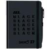 PRESTIGE & DELUXE Diario Agenda Smemoranda All Black 2026/2027 Datato giornaliera 12 Mesi 17x12cm Nera con penna inclusa + portachiave fischietto e penna colorata
