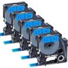Label Orison Etichetta Orison - Nastro di ricambio compatibile per DYMO D1 45016 per Dymo LabelManager, 12 mm x 7 m, 5 confezioni
