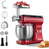 VEVOR Impastatrice Elettrica da Cucina Ciotola 7 L Testa Inclinabile Rosso
