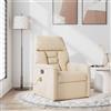 vidaXL Sedia da massaggio in tessuto microfibra beige