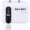 GEESEN Scaldabagno elettrico GEESEN, piccolo e compatto, serbatoio di accumulo, per camper, roulotte, 240 V, lavello da cucina, istantaneo, sottopiano [classe energetica A] (3 galloni)