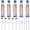 ALLECIN 5 Pezzi 10mL Flussanti per Saldatura Senza Piombo 10CC Solder Flux Paste No Clean Flussante Flusso per Pasta Saldante alla Colofonia AEC-558 con Asta di Spinta e Ago per PCB SMD BGA