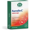 ESI, Ferrolin C, Integratore Ferro, Acido Folico, Vitamina C e B12, Per la Normale Funzione del Sistema Immunitario, Riduzione di Stanchezza e Affaticamento, 30 Naturcaps