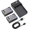 DSTE 2-pacco BLM-1 PS-BLM1 Batteria + Caricabatteria Compatible per Olympus C-5060 C-7070 C-8080 E-1 E-3 E-30 E-520 E-300 E-330 E-500 E-510
