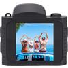 Plyisty Telecamera Chiave retrò Compact 4K con Grande Schermo HD, 64 MP, Luce di Riempimento a LED Integrata, Angolo Largo, Supporto Esterno Flash Professionale (BLACK)