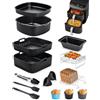 MOWETOO 15 accessori per friggitrice ad aria calda COSORI Turbo Tower Pro da 10,8 l, 2 camere (6,5 l/4,3 l), include 2 stampi in silicone Airfryer, piatto per torte, pizza, stampo per pane, muffin, ecc