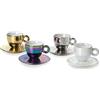 illy 25567 | 4 tazze da Cappuccino Art Collection John Armleder | Set di 4 Tazze + 4 Piattini Numerati e Firmati