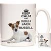 KAZMUGZ Tazza Jack Russell, con scritta Keep Calm and Cuddle A Jack Russell, idea regalo per tè, caffè o cioccolata calda, personalizzabile