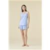 NOIDINOTTE PIGIAMA DONNA COTONE SPALLA LARGA FA009612 NOIDINOTTE CERULEO