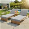 LAYNENBURG Set di 2 Copri sdraio - 100% cotone - OEKO-TEX 100 - Copri asciugamano in spugna per sdraio - telo mare da spiaggia con busta per piscina, sedia a sdraio (75x200 cm grigio)