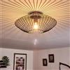hofstein Plafoniera Wemude, lampada da soffitto rotonda in metallo in nero/oro, 1 luce, attacco E27, luce retrò con effetto reticolo, senza lampadina/e