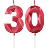 mciskin Candele rosse per 30° compleanno, candela 3D numero 30 per torta, decorazioni per 30° compleanno per donne uomini, candele decorazioni rosse Torta Topper per feste Suppie