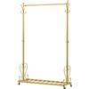SCGSJZH Stand Appendiabiti con Ruote e ripiano, Oro (100x180cm)