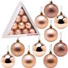 Christmas Concepts® Confezione di palline dell'albero di Natale da 10-60 mm - Baubles decorati lucidi, opachi e glitterati (oro rosa)
